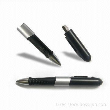Pen-shaped USB Flash Drives with NAND Flash Memory, Available in Various Logos